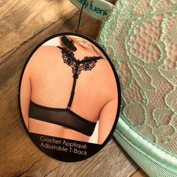 DAISY FUENTES lace appliqué t-back push up bra 34C - Picture 6 of 8